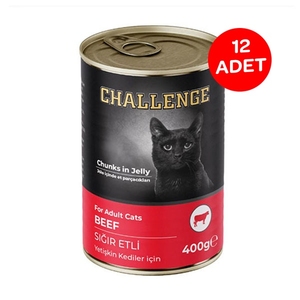 Challenge Sığır Etli Yetişkin Kedi Yaş Maması 400 Gr x 12 Adet - 2