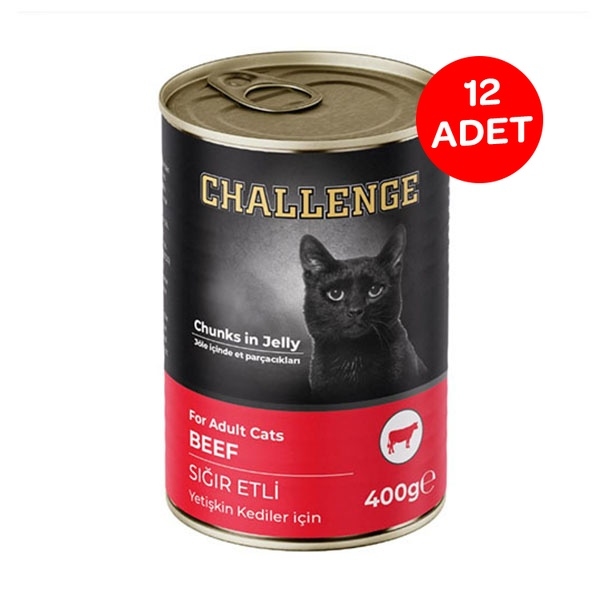 Challenge Sığır Etli Yetişkin Kedi Yaş Maması 400 Gr x 12 Adet - 2