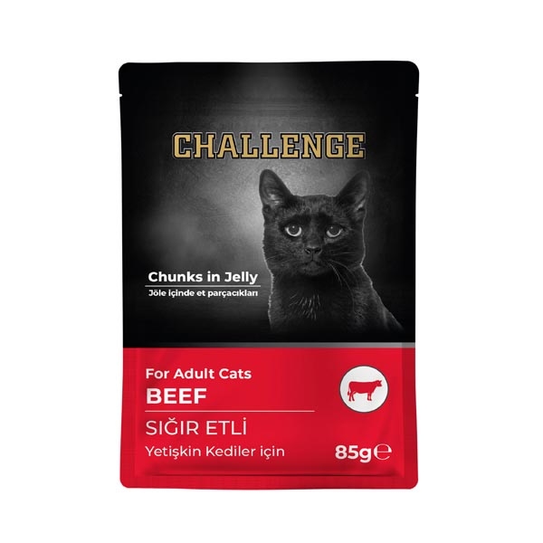 Challenge Sığır Etli Yetişkin Pouch Yaş Kedi Maması 85 gr - 1