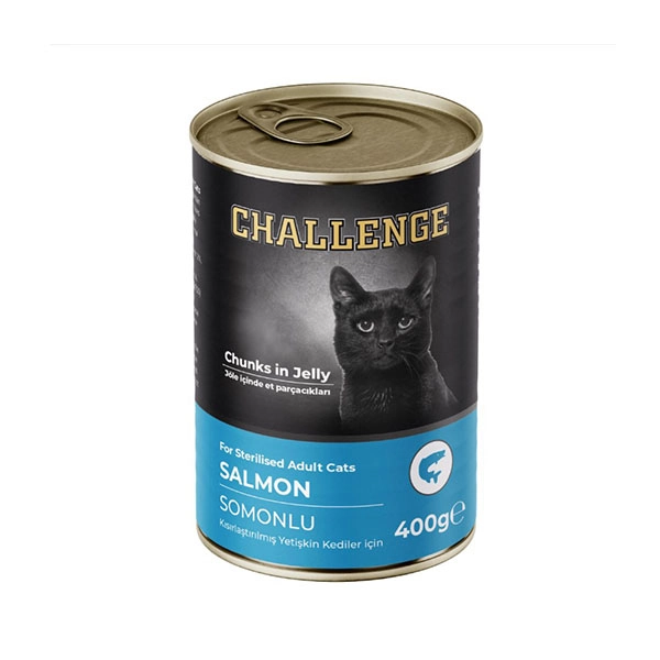 Challenge Somonlu Kısırlaştırılmış Yetişkin Kedi Konservesi 400 gr - 1