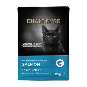 Challenge Somonlu Kısırlaştırılmış Yetişkin Pouch Yaş Kedi Maması 85 gr