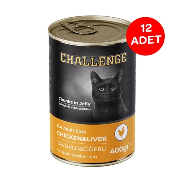 Challenge Tavuklu Ciğerli Yetişkin Kedi Yaş Maması 400 Gr x 12 Adet - 2