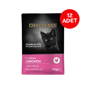 Challenge Tavuklu Pouch Yavru Yaş Kedi Maması 85 gr x 12 Adet