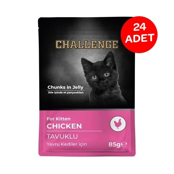 Challenge Tavuklu Pouch Yavru Yaş Kedi Maması 85 gr X 24 Adet - 1