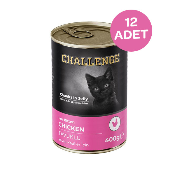 Challenge Tavuklu Yavru Kedi Yaş Maması 400 Gr x 12 Adet - 1