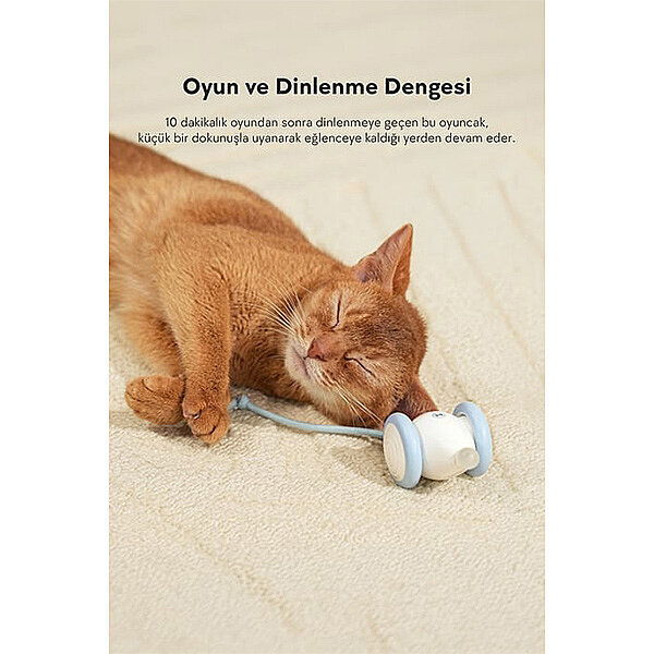 Cheerble Şarjlı İnteraktif Kuyruklu Fare Kedi Oyuncağı 7 x 5 x 5,8 cm (Mavi) - 5