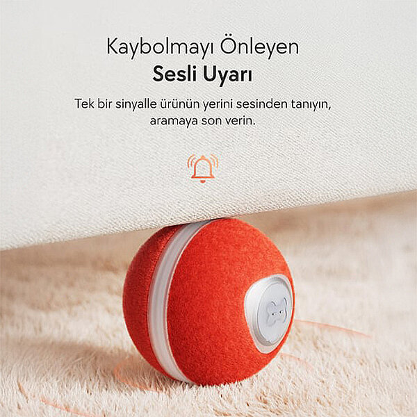Cheerble Wicked Ball M3 Şarjlı İnteraktif Kedi Oyuncak Topu (Kırmızı) - 2