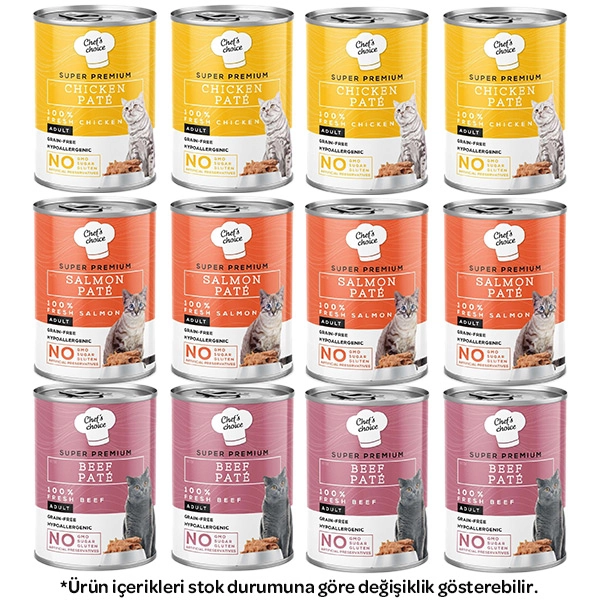 Chef's Choice Karışık Kedi Yaş Maması 400 gr X 12 Adet - 1