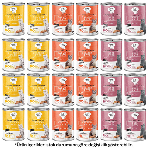 Chef's Choice Karışık Kedi Yaş Maması 400 gr X 24 Adet - 1
