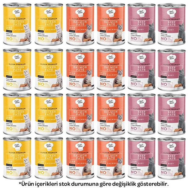 Chef's Choice Karışık Kedi Yaş Maması 400 gr X 24 Adet - 1