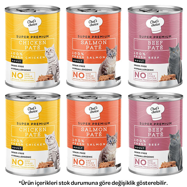 Chef's Choice Karışık Kedi Yaş Maması 400 gr X 6 Adet - 1