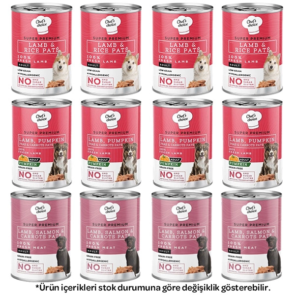 Chef's Choice Karışık Köpek Yaş Maması 400 gr X 12 Adet - 1