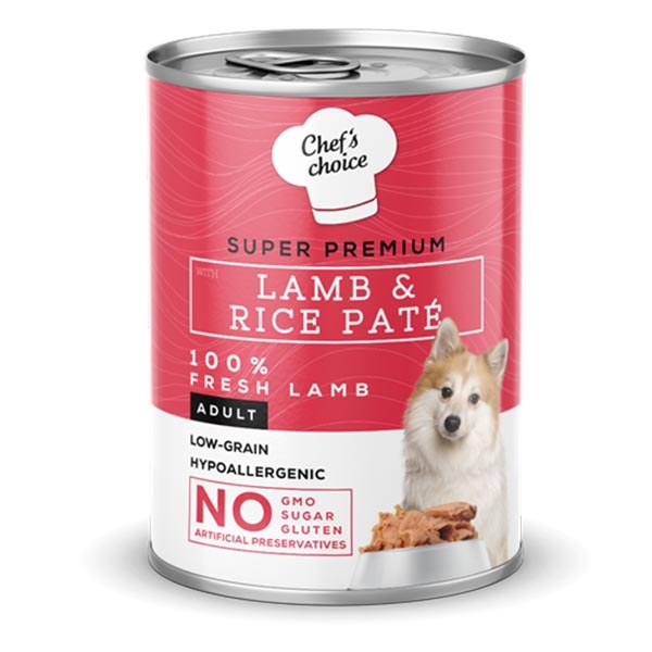 Chef's Choice Kıyılmış Kuzulu ve Pirinçli Yetişkin Köpek Konservesi 400g - 1