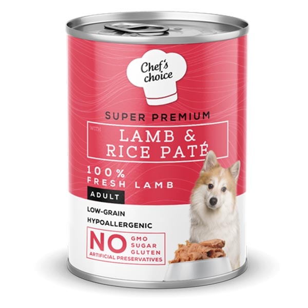 Chef's Choice Kuzu Etli, Bal Kabaklı, Bezelyeli ve Havuçlu Tahılsız Ezme Yetişkin Köpek Yaş Maması 400 g - 1
