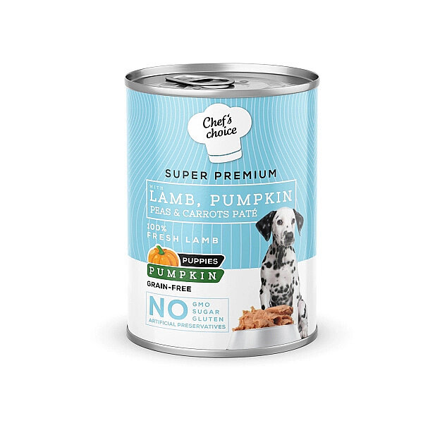 Chef's Choice Kuzulu ve Bal Kabaklı Tahılsız Ezme Yavru Köpek Konservesi 400gr