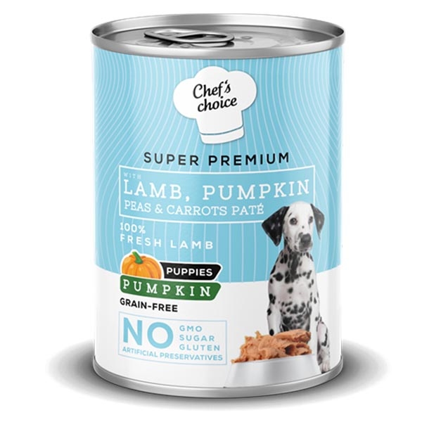 Chef's Choice Kuzulu ve Bal Kabaklı Tahılsız Ezme Yavru Köpek Konservesi 400gr