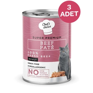 Chefs Choice Sığır Etli Ezme Kedi Konseve Maması 400 Gr x 6 Adet