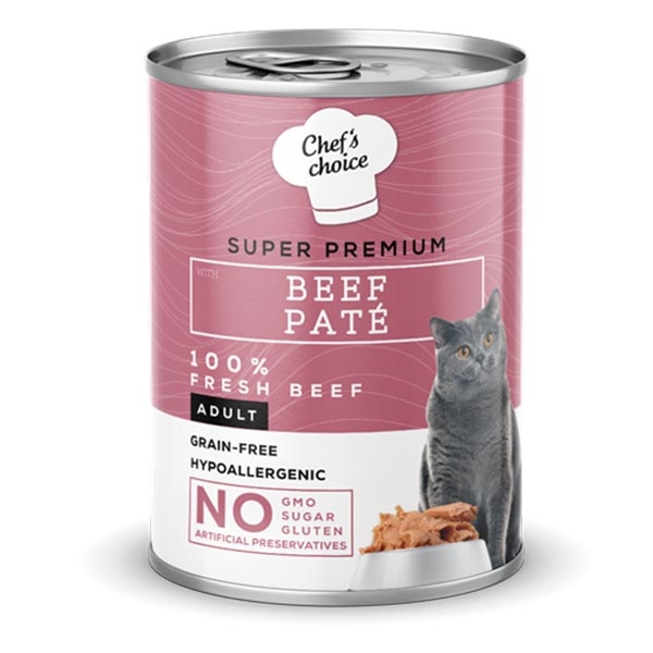 Chef's Choice Sığır Etli Tahılsız Ezme Yetişkin Kedi Yaş Maması 400 g