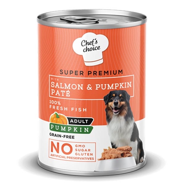 Chef's Choice Somonlu, Bal Kabaklı, Bezelyeli ve Havuçlu Tahılsız Ezme Yetişkin Köpek Yaş Maması 400 g
