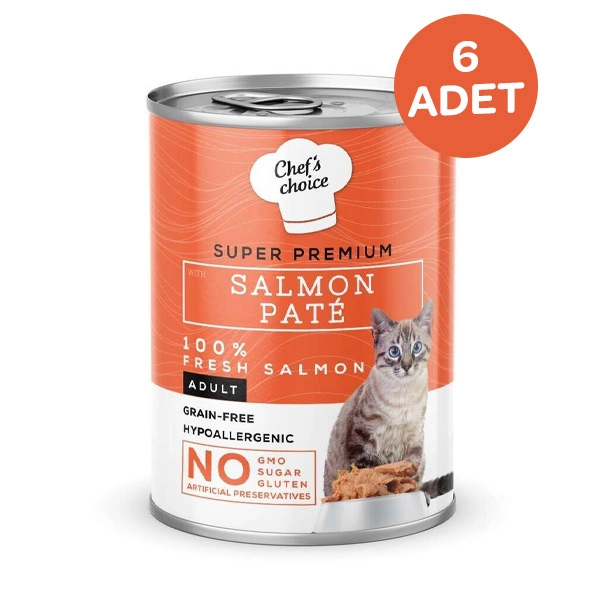Chef's Choice Somonlu Yetişkin Kedi Konservesi 400 Gr x 6 Adet - 1