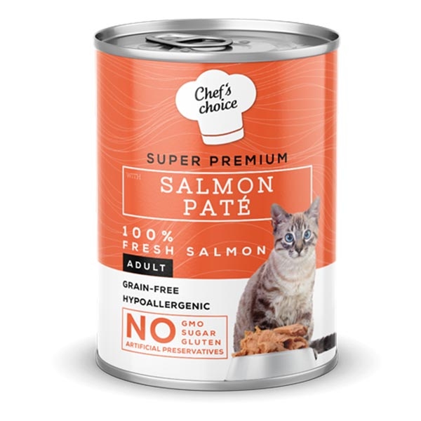 Chef's Choice Somonlu Tahılsız Ezme Yetişkin Kedi Yaş Maması 400 g