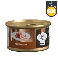 Chefs Choice Soslu Dana Etli Kedi Yaş Maması 80 GR x 6 ADET