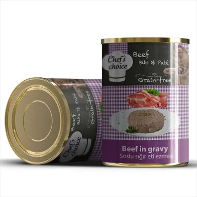Chefs Choice Kıyılmış Sığır Etli Kıyılmış Tahılsız Kedi Yaş Maması 400 GR - 2