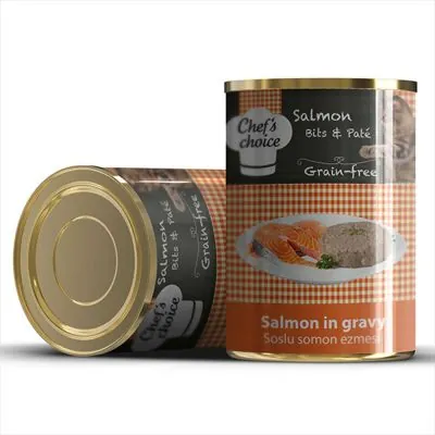 Chefs Choice Soslu Kıyılmış Somon Balıklı Kedi Konservesi 400 Gr - 1