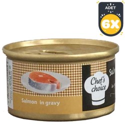 Chefs Choice Soslu Kıyılmış Somon Balıklı Kedi Yaş Maması 80 GR x 6 ADET
