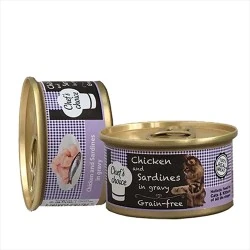 Chefs Choice Soslu Tavuk ve Sardalyalı Tahılsız Kedi Konservesi 80 GR