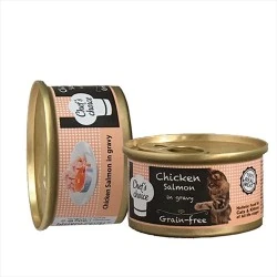 Chefs Choice Soslu Tavuk ve Somonlu Kıyılmış Tahılısız Kedi Konservesi 80 GR