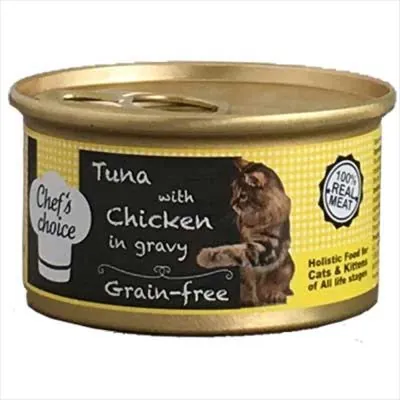 Chefs Choice Soslu Ton Balık ve Tavuklu Tahılsız Kedi Konserve 80 GR - 1