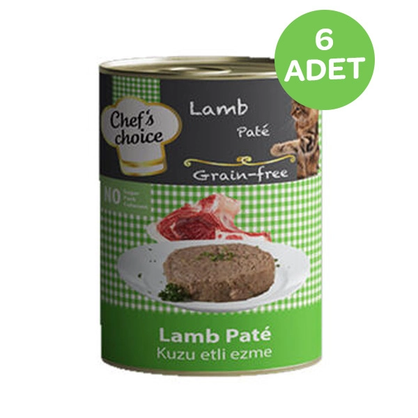 Chefs Choice Tahılsız Kuzu Etli Ezme Kedi Konservesi 400 Gr x 6 Adet - 1
