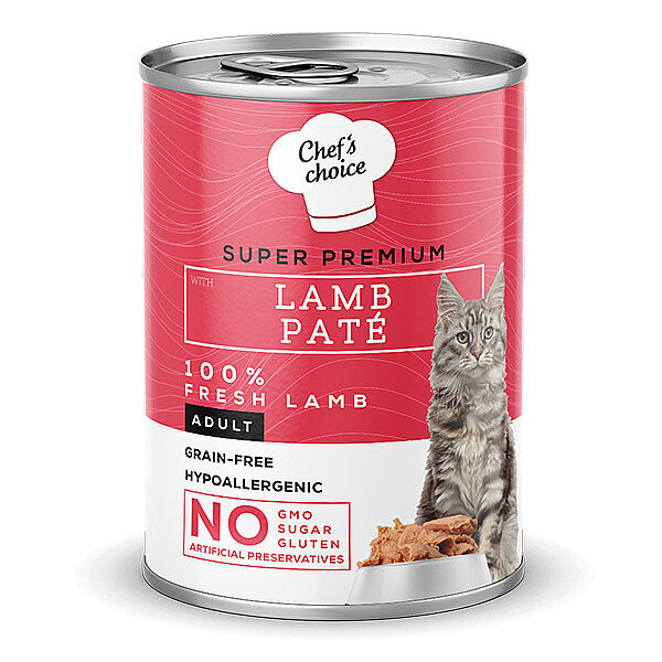 Chef's Choice Kuzu Etli Tahılsız Ezme Yetişkin Kedi Yaş Maması 400 g - 1