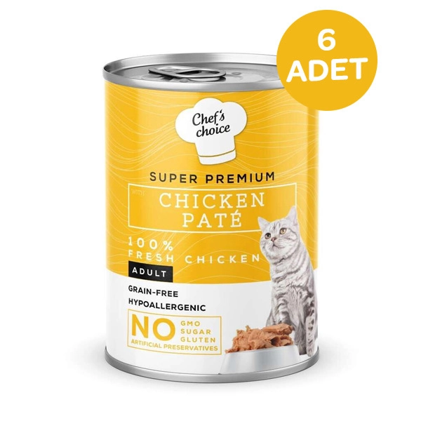 Chefs Choice Tavuk Etli Ezme Kedi Konseve Maması 400 Gr x 6 Adet - 1