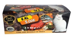 Chefs Choice Ton Balık ve Midyeli Tahılsız Yaş Kedi Maması 80 GR * 5+1 Bonus