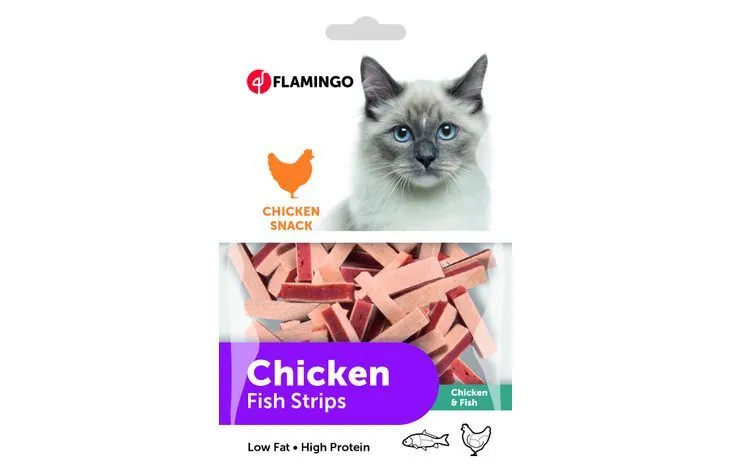 Flamingo Chicken Fish Strips Tavuklu Balıklı Sandviç Kedi Ödülü 85 Gr - 1