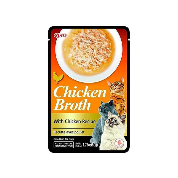 Ciao Chicken Broth Tavuk Sulu ve Tavuklu Kedi Çorbası 50 Gr - 1
