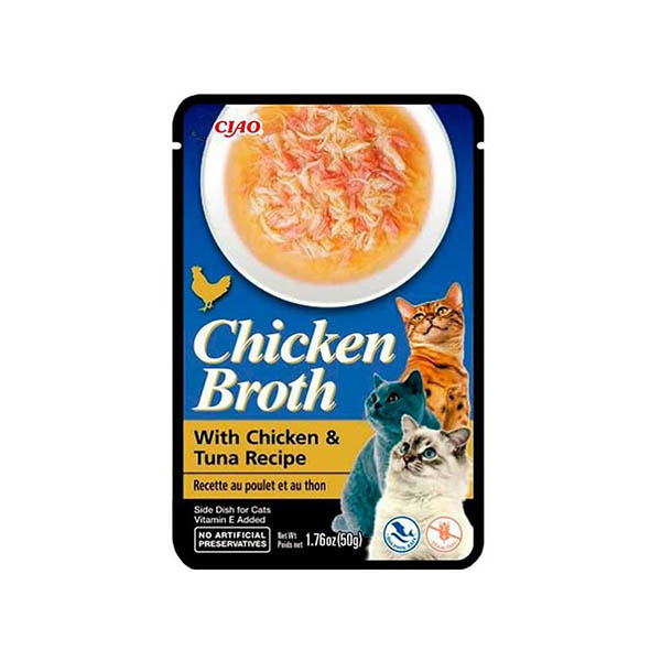 Ciao Chicken Broth Tavuk Sulu ve Ton Balıklı Kedi Çorbası 50 Gr - 1