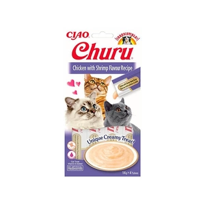 Ciao Churu Cream Tavuklu ve Karidesli Kedi Ödül Kreması 4 x 14 Gr