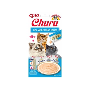 Ciao Churu Cream Ton Balıklı ve Deniz Taraklı Kedi Ödül Kreması 4 x 14 Gr