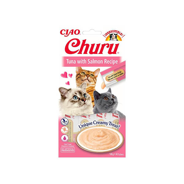 Ciao Churu Cream Ton Balıklı ve Somonlu Kedi Ödül Kreması 4 x 14 Gr - 1