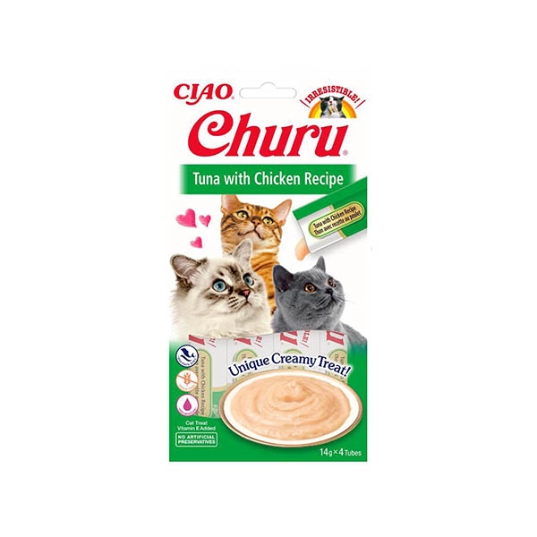 Ciao Churu Cream Ton Balıklı ve Tavuklu Kedi Ödül Kreması 4 x 14 Gr - 1