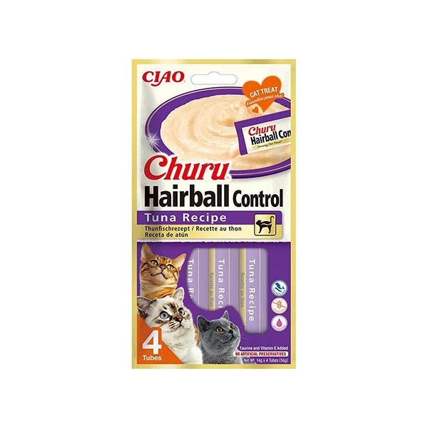 Ciao Churu Hairball -Tüy Yumağı Önleyici- Ton Balıklı Ödül Maması - 1