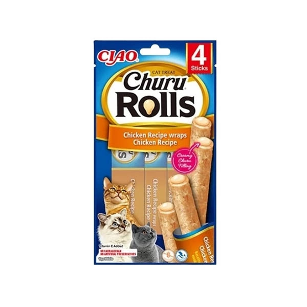 Ciao Churu Rolls Sticks Tavuk Sargılı Kedi Ödül Maması 4 x 10 Gr - 1