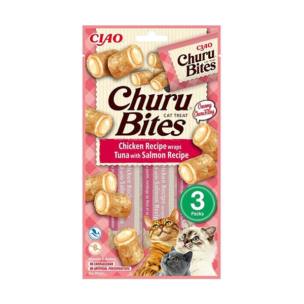 Ciao Churu Rolls Sticks Tavuk Sargılı & Ton Balıklı ve Somonlu  Kedi Ödül Maması 3 x 10 Gr - 1