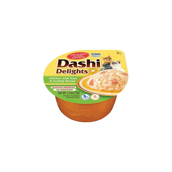 Ciao Dashi Delights Tavuk & Ton Balığı ve Deniz Taraklı Kedi Çorbası 70 Gr - 1
