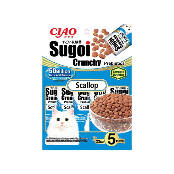 Ciao Sugoi Crunchy Deniz Taraklı Prebiotik Kedi Maması 22 Gr x 5 Paket (110 Gr) - 1