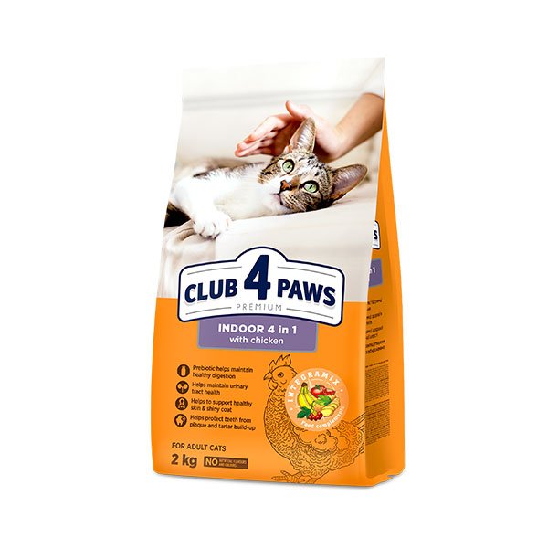 Club4Paws Premium Indoor 4 In 1 Kedi Maması 2Kg - 1