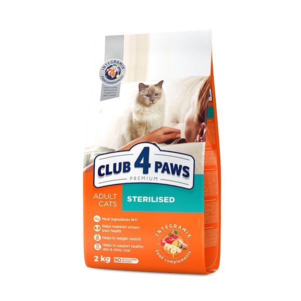 Club4Paws Premium Kısırlaştırılmış Kedi Maması 2 Kg - 1